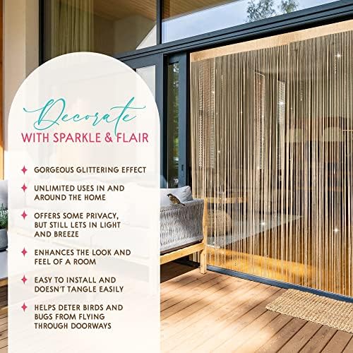 Glitter String Curtains 2 Pack - Gold Sequin Sparkle Decor
