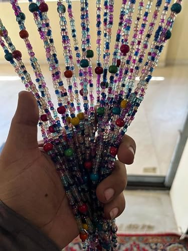 Mango Gifts Bohemian Beaded Curtain 76 Inch Multicolour Glass Beads Strings