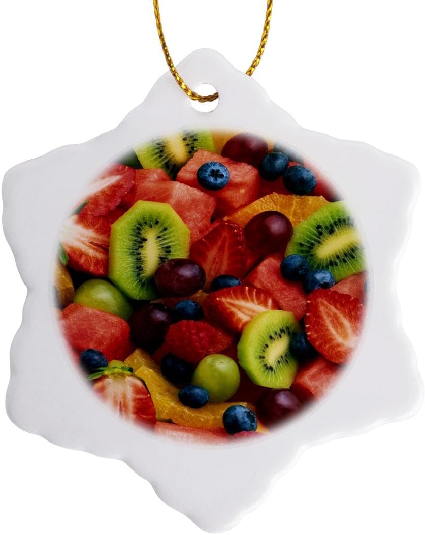 3dRose 3 Inch Snowflake Fruit Salad Hanging Ornament