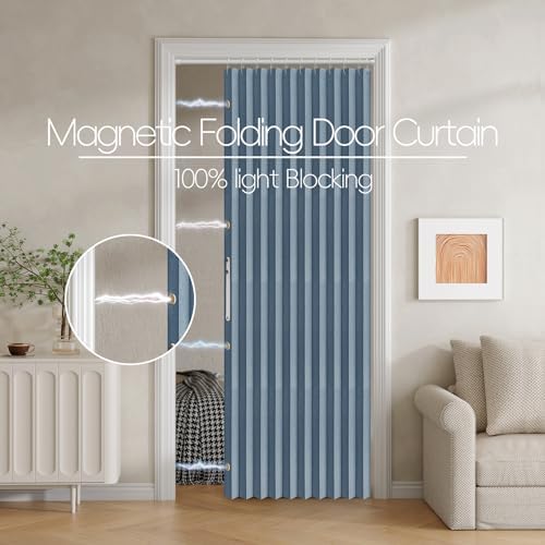 Jilron Blackout Folding Door Curtain with Magnetic Closure - 1 Panel