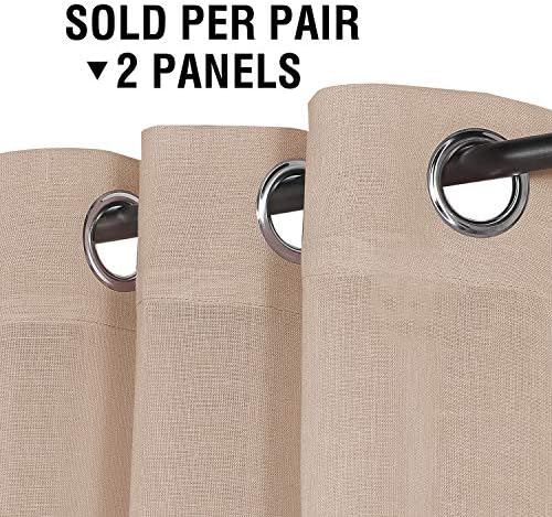 HVERSAILTEX Linen Sheer Curtains 84 Inch Long