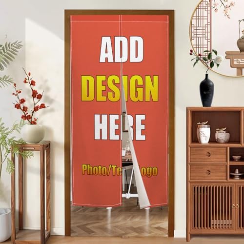 Custom Door Curtain Noren with Photo Text Logo