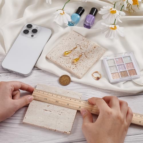 FINGERINSPIRE 2 Pcs 4 Inch White Rock Display Base with Holes
