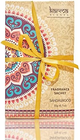 Karma Scents Premium Sandalwood Sachets for Home and Car Use