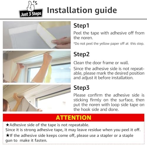 KURENAI Thermal Insulated Noren Panel 36x82 Inch Off White