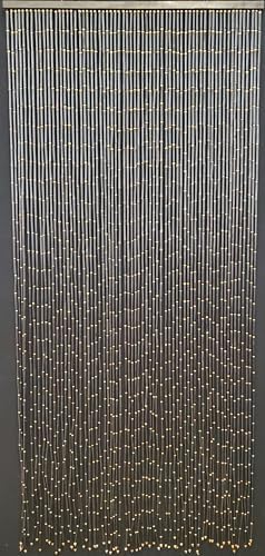 ABeadedCurtain - Black Door Beads Beaded Curtain with Bamboo Beads