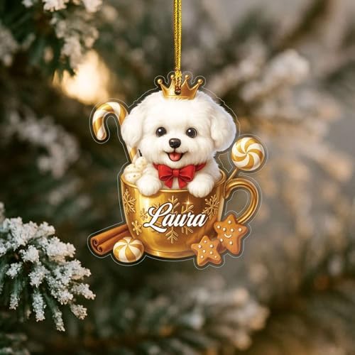 Personalized Bichon Frise Dog Christmas Ornament