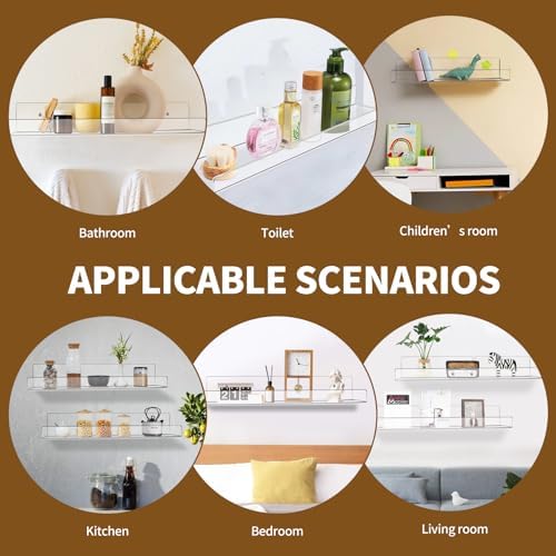 2 Pack Floating Shelves for Wall Decor Storage
