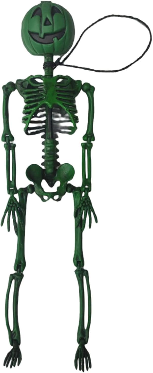 Realistic Hanging Pumpkin Head Skeleton Halloween Decor