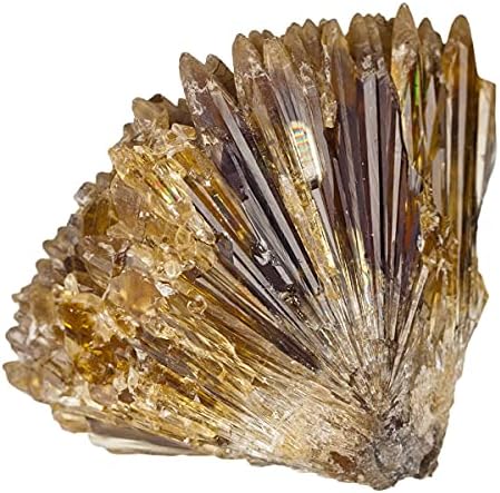 Rockcloud Amber Calcite Healing Crystal Specimen for Home Decoration