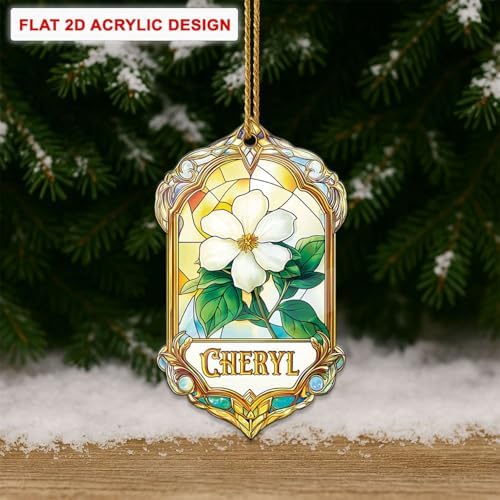 Custom Name Jasmine Hanging Ornament Personalized Acrylic Christmas Decoration