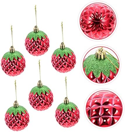6pcs Decorative Hanging Balls Red Strawberry Party Decorations