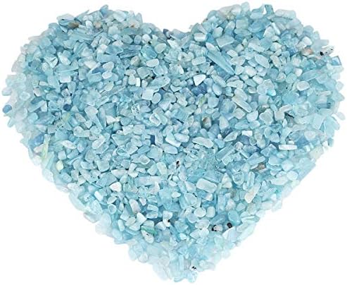 Aquamarine Tumbled Stone Chips with Chakra Bag