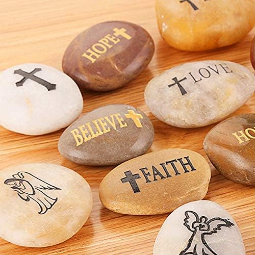 ROCKIMPACT 12PCS Engraved Hope Love Faith Stones