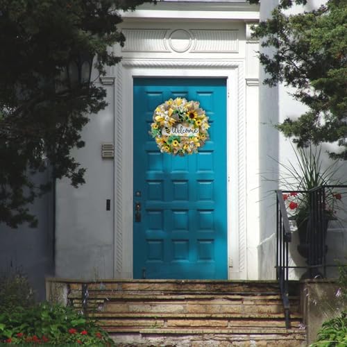 Summer Bee Wreath for Front Door Welcome Decor