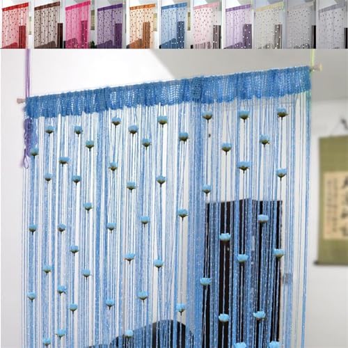 Blue Floral Curtains for Living Room and Doorway