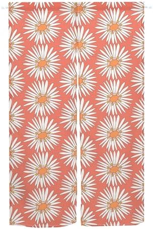 Japanese Noren Door Curtain with Flower Petals Design