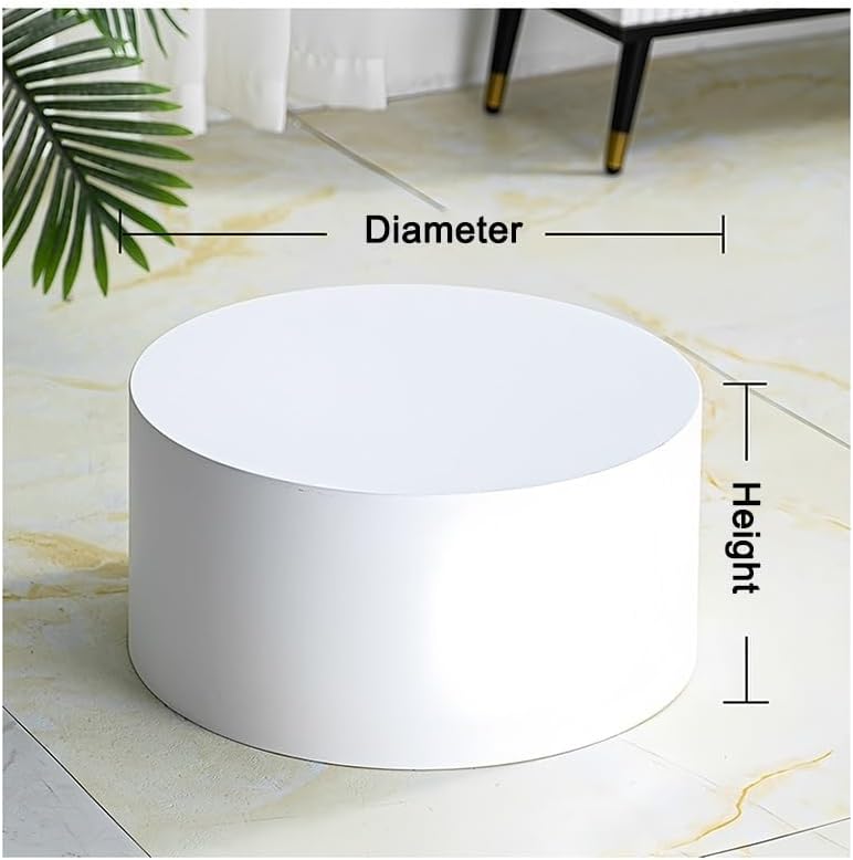 Zfmnoyev Cylinder Pedestal Stand - White 80x20cm