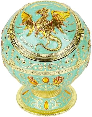 Dragon Ashtray with Lid - Zinc Alloy Windproof Decor