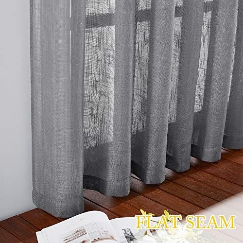 NICETOWN Linen Textured Window Curtain with Grommet Top