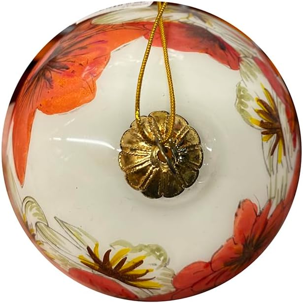 Hawaiian Plumeria Hand Painted Christmas Tree Ornament with Velvet Box