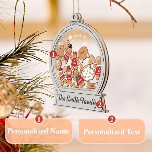 Personalized Christmas Ornament with Family Names and Pets