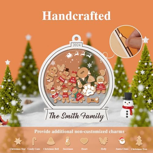 Personalized Christmas Ornament with Family Names and Pets