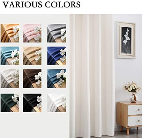 SPXTEX Cream Velvet Curtains 84 Inch Long Set of 2
