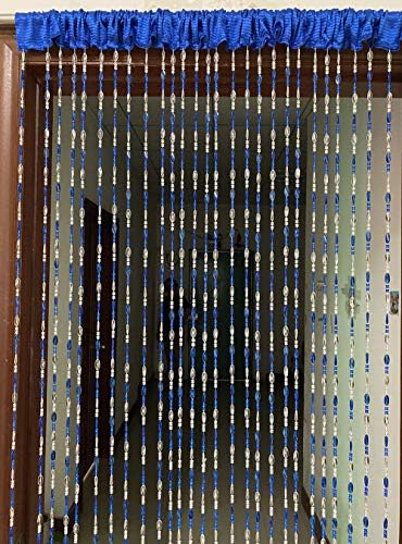 ZiDeTang Acrylic Beaded Curtain Panel Dark Blue 100x190cm