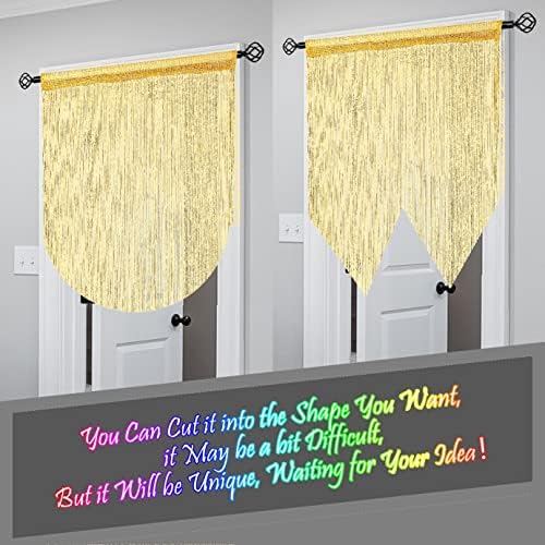 4 Piece Gold Beaded Curtain for Doorway Decor