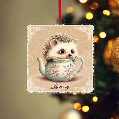 Personalized Name Hedgehog Hanging Ornament