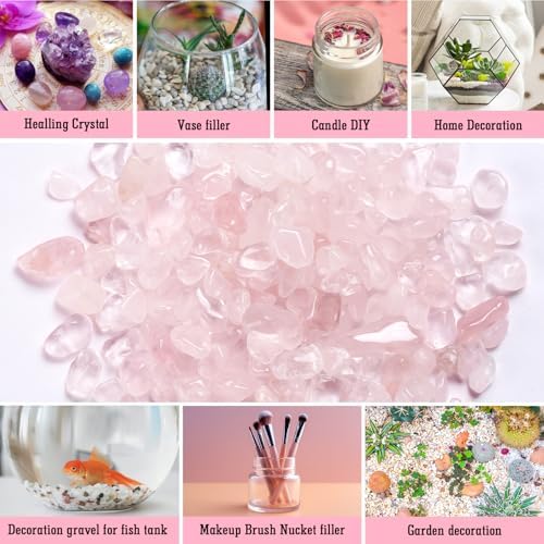 Naler 1lb Rose Quartz Crystals for DIY and Decorations