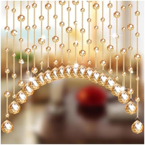 Crystal Beaded Curtain for Doorway 20 Strings Room Divider
