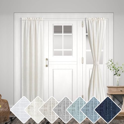 KOUFALL French Door Curtain Panel 25x72 Off White Cream Beige
