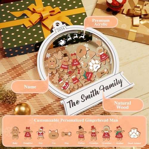 Personalized Christmas Ornament with Family Names and Pets