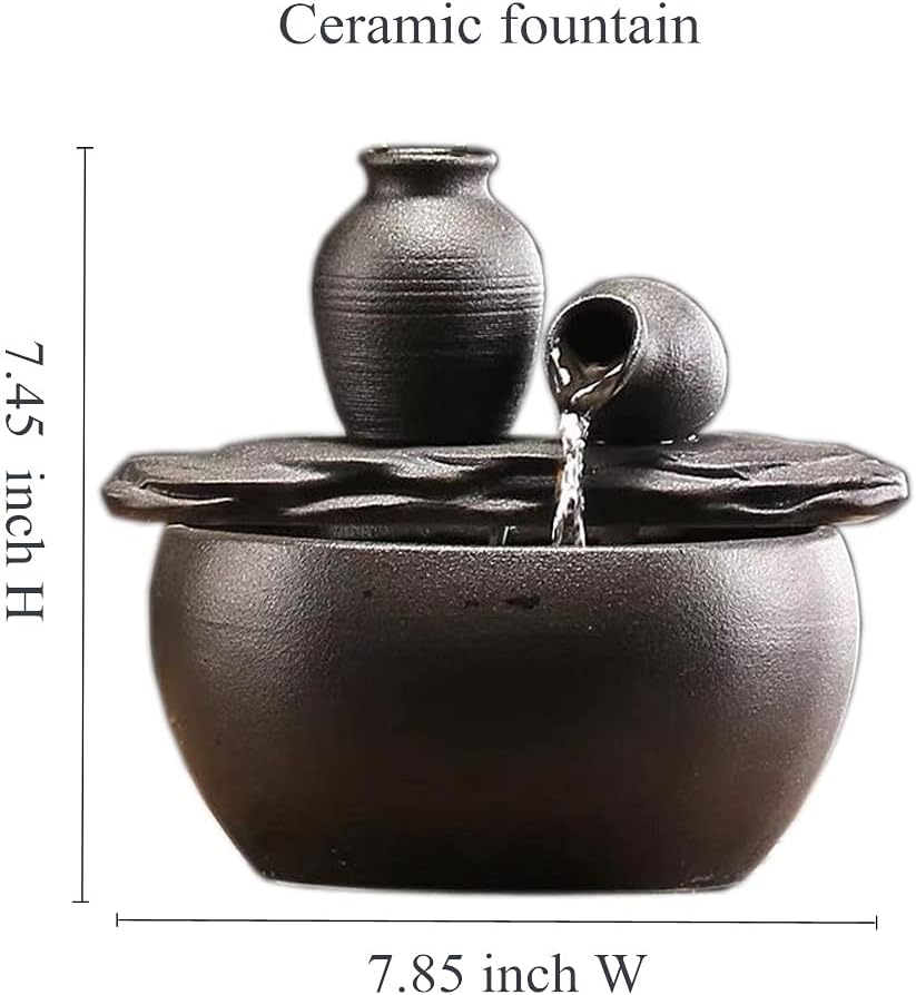 Ceramic Tabletop Fountain for Indoor Home Decor