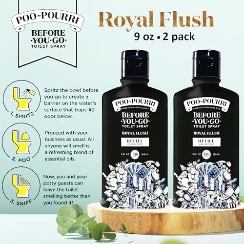 Poo-Pourri Toilet Spray Refill 9 Fl Oz Royal Flush 2 Pack