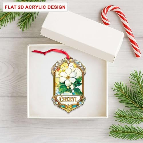 Custom Name Jasmine Hanging Ornament Personalized Acrylic Christmas Decoration