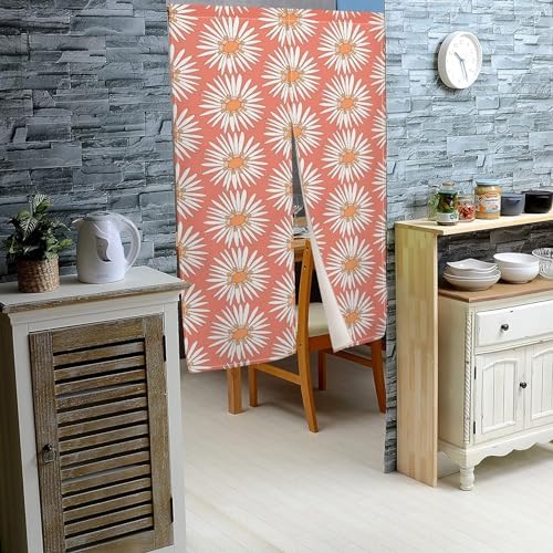 Japanese Noren Door Curtain with Flower Petals Design