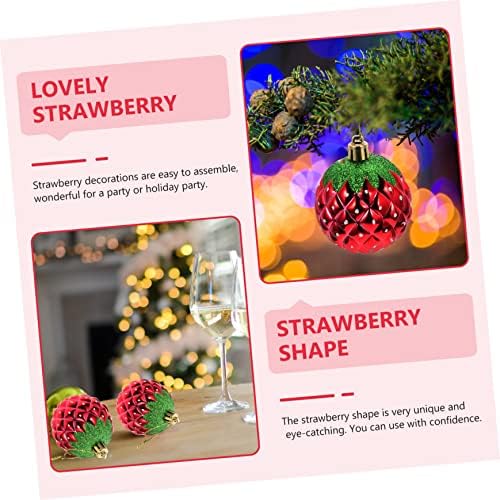 6pcs Decorative Hanging Balls Red Strawberry Party Decorations