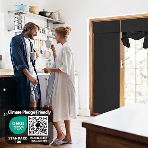 Deconovo Blackout Door Curtain Panel 26x69 Black