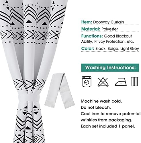 HOMEIDEAS Boho Doorway Curtains with Blackout and Privacy
