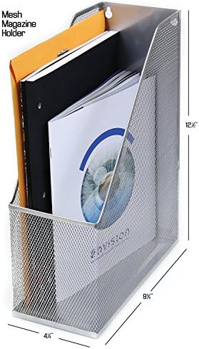 YBM HOME Mesh Steel Magazine Rack with Extra Wide Storage