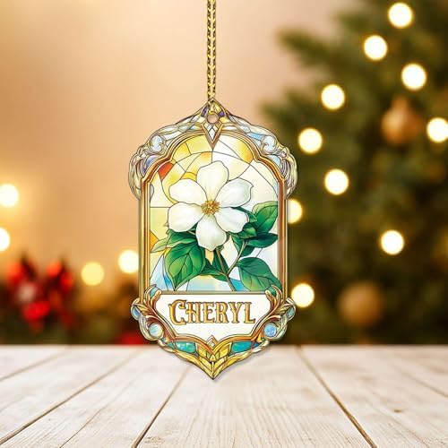 Custom Name Jasmine Hanging Ornament Personalized Acrylic Christmas Decoration