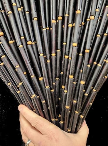 ABeadedCurtain - Black Door Beads Beaded Curtain with Bamboo Beads