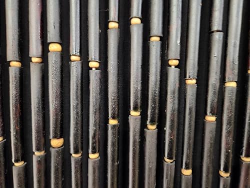 ABeadedCurtain - Black Door Beads Beaded Curtain with Bamboo Beads