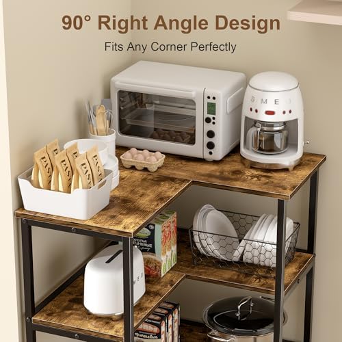 VECELO Corner Cabinet Table 3 Tier Storage Stand