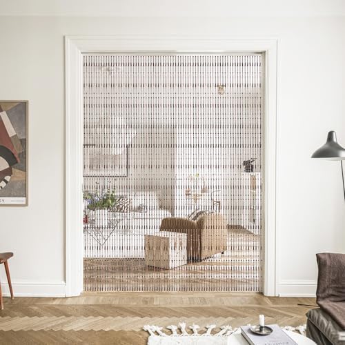 Beaded Curtain for Doorway Acrylic Marble Caramel 355 x 78