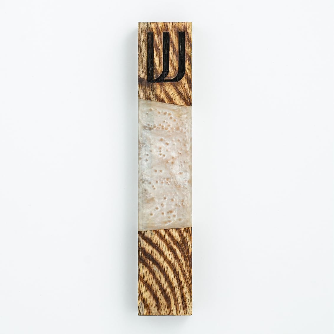 Godinger Wood Resin Mezuzah with Hebrew Symbol