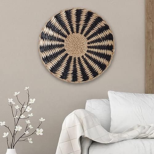 Duiaynke Woven Hanging Basket for Home Decor Black 30cm